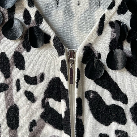 Boston Proper Zebra Leopard Print Zip-Up Cardigan - Picture 8 of 8
